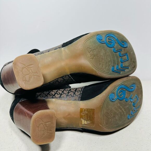 JOHN FLUEVOG OPERETTAS MARIETTA 10.5 BLACK SUEDE LEATHER BOOTS - Picture 5 of 6